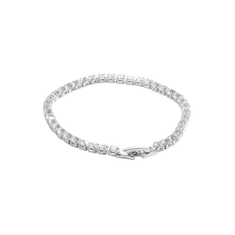 Wholesale hip hop trendy light luxury full diamond bracelet for women